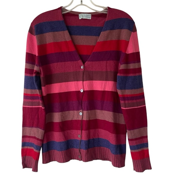 CLEMENTS RIBEIRO 109% cashmere Preppy Academia striped fisherman cardigan - Picture 1 of 9
